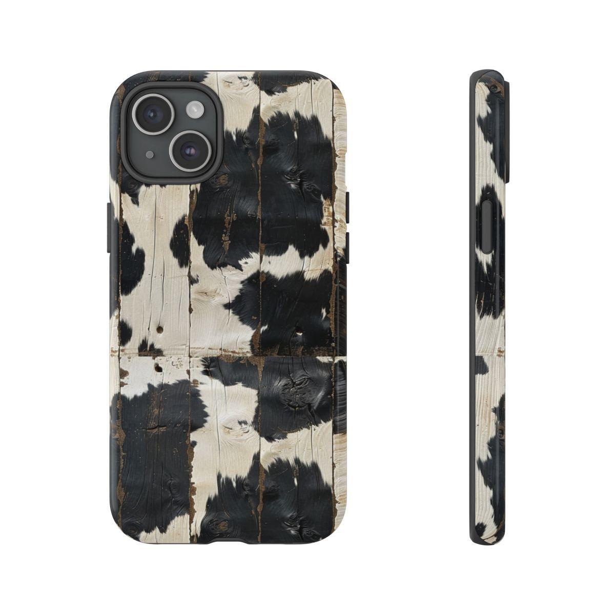 Black Wooden Cowhide Tough Case