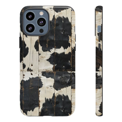Black Wooden Cowhide Tough Case