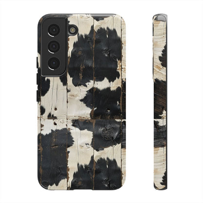 Black Wooden Cowhide Tough Case