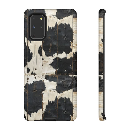 Black Wooden Cowhide Tough Case