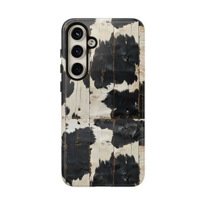 Black Wooden Cowhide Tough Case