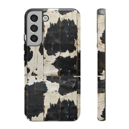 Black Wooden Cowhide Tough Case