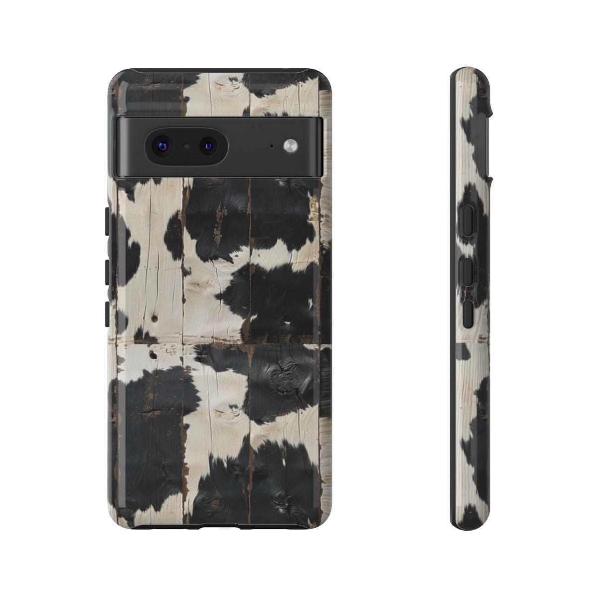 Black Wooden Cowhide Tough Case