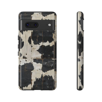 Black Wooden Cowhide Tough Case