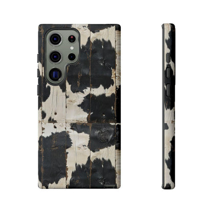 Black Wooden Cowhide Tough Case
