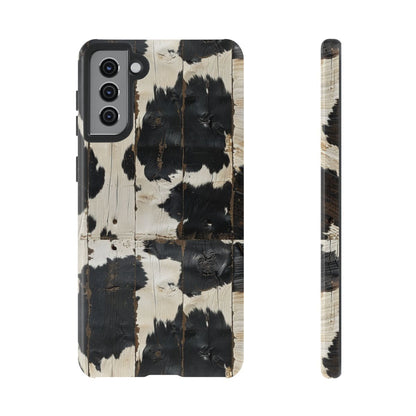 Black Wooden Cowhide Tough Case
