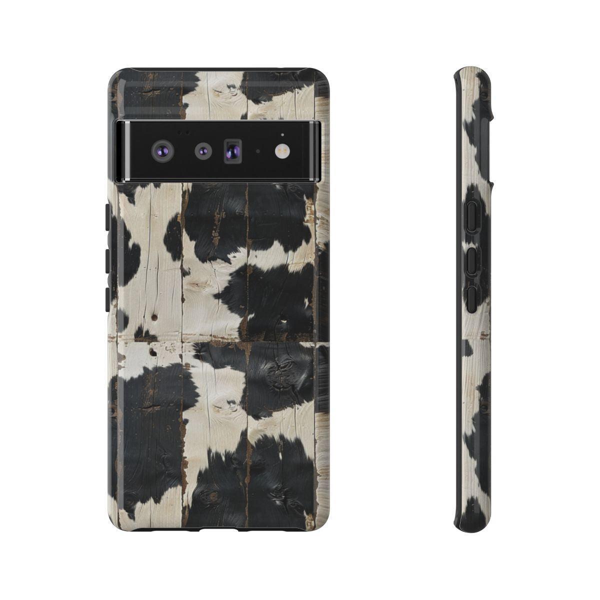 Black Wooden Cowhide Tough Case