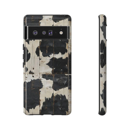 Black Wooden Cowhide Tough Case