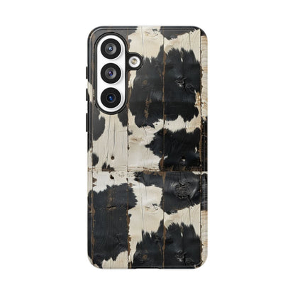 Black Wooden Cowhide Tough Case
