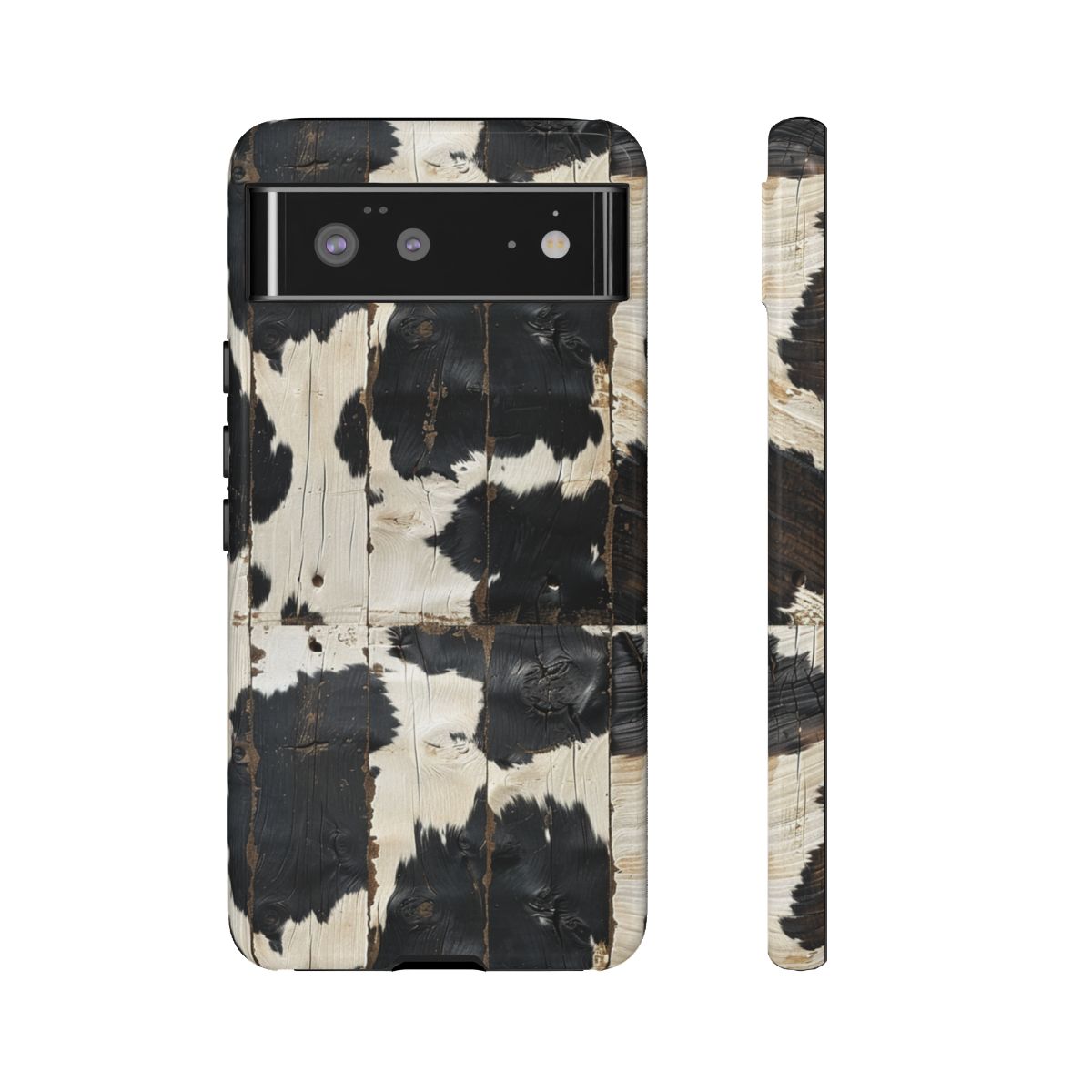 Black Wooden Cowhide Tough Case