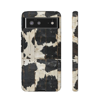 Black Wooden Cowhide Tough Case