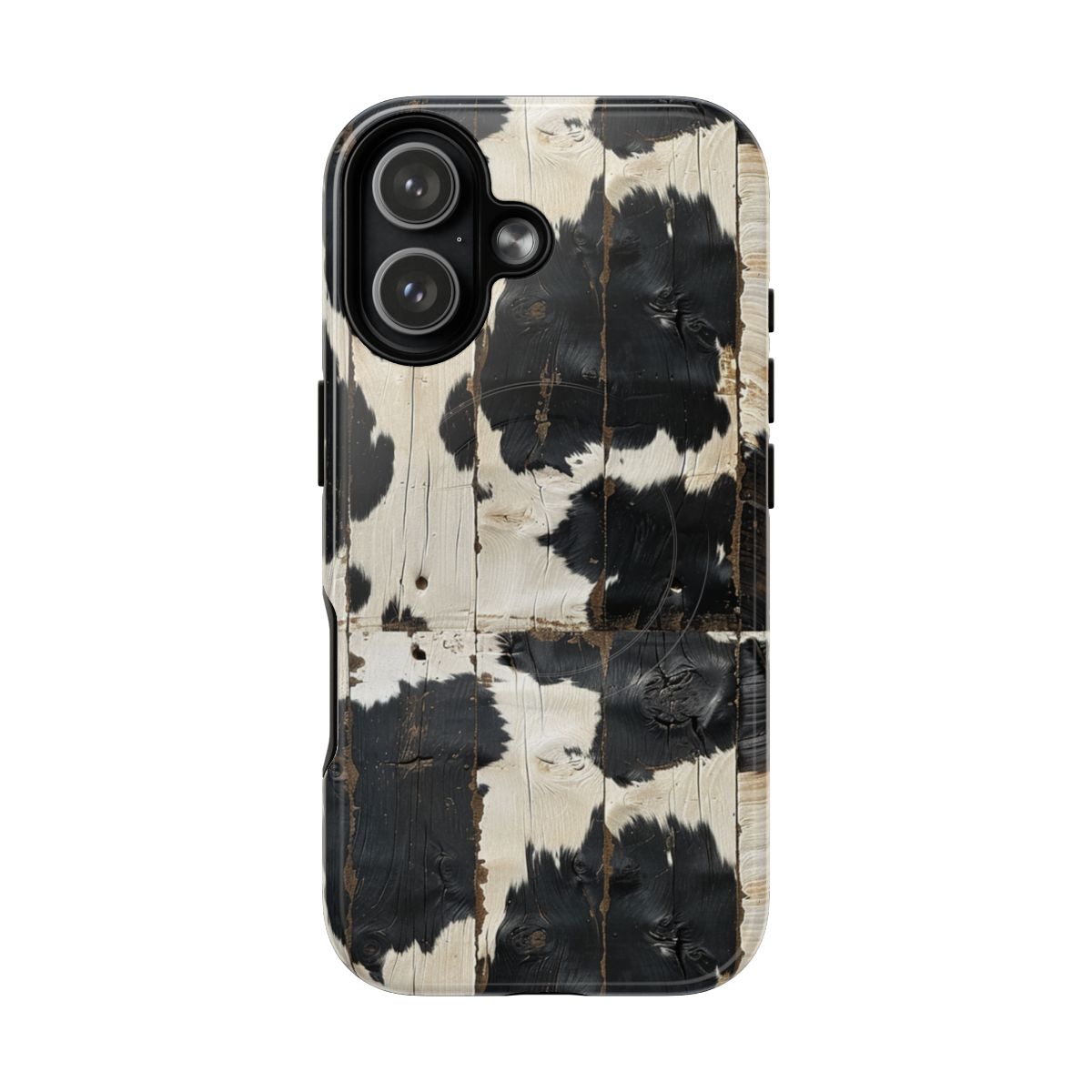 Black Wooden Cowhide Magnetic Case
