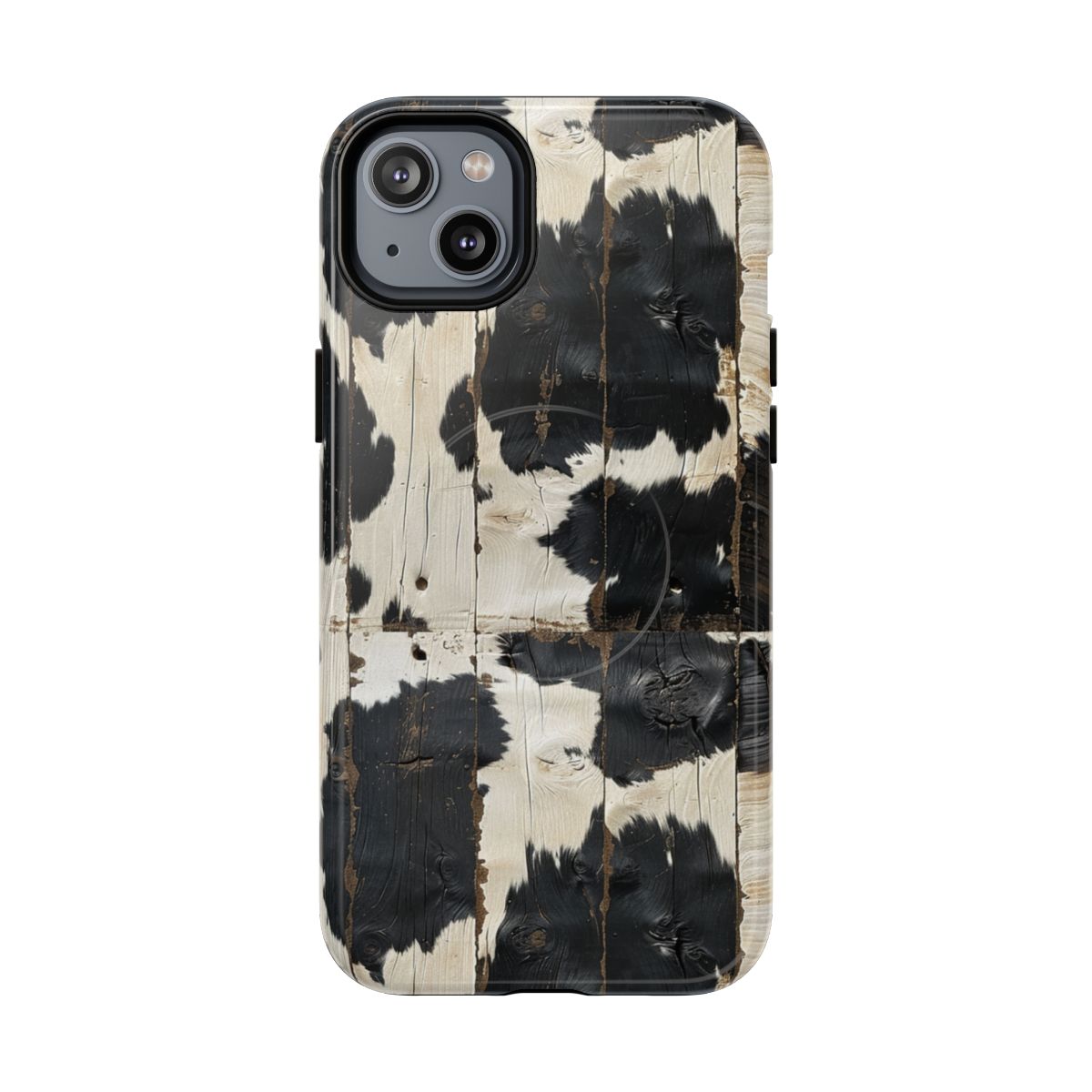 Black Wooden Cowhide Magnetic Case