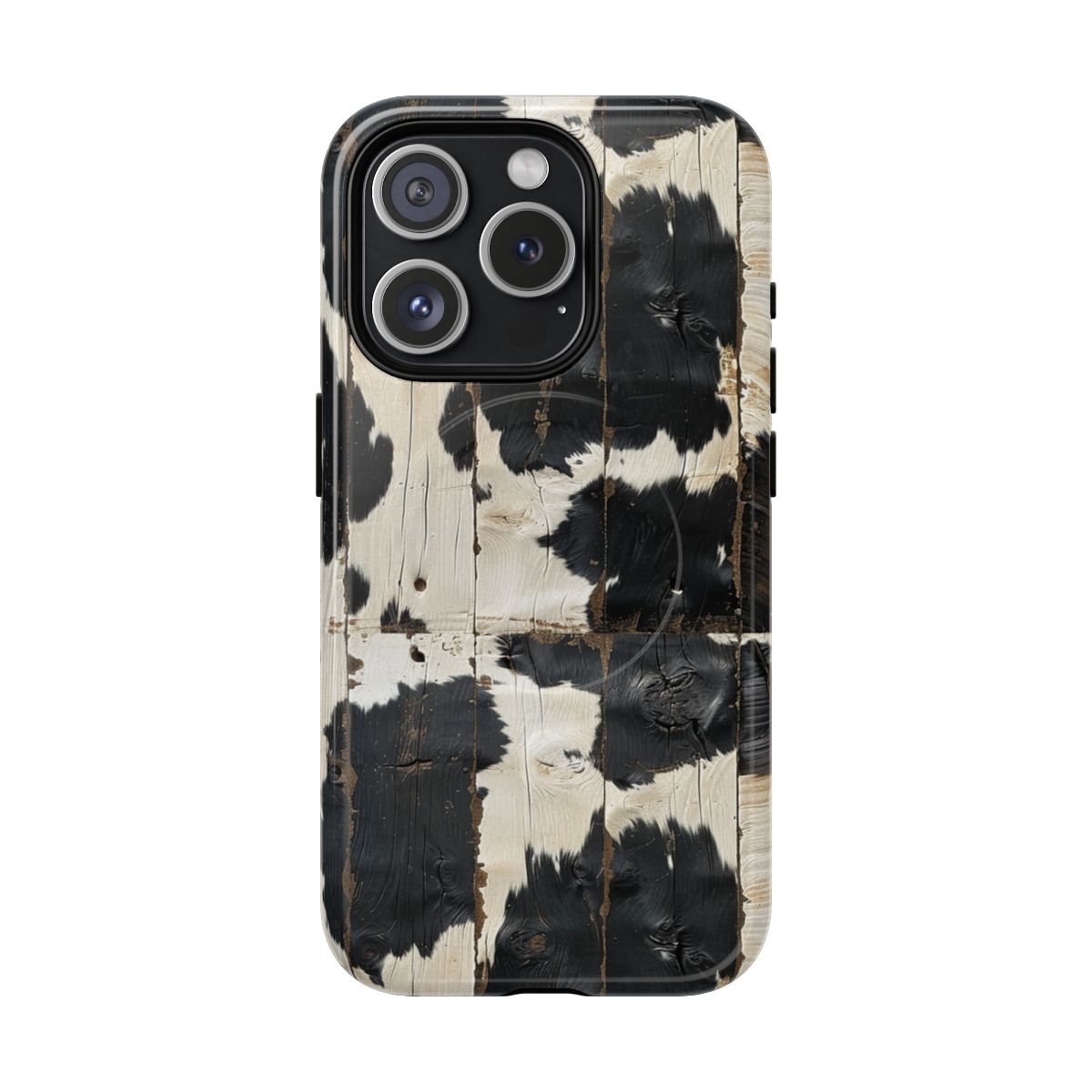 Black Wooden Cowhide Magnetic Case