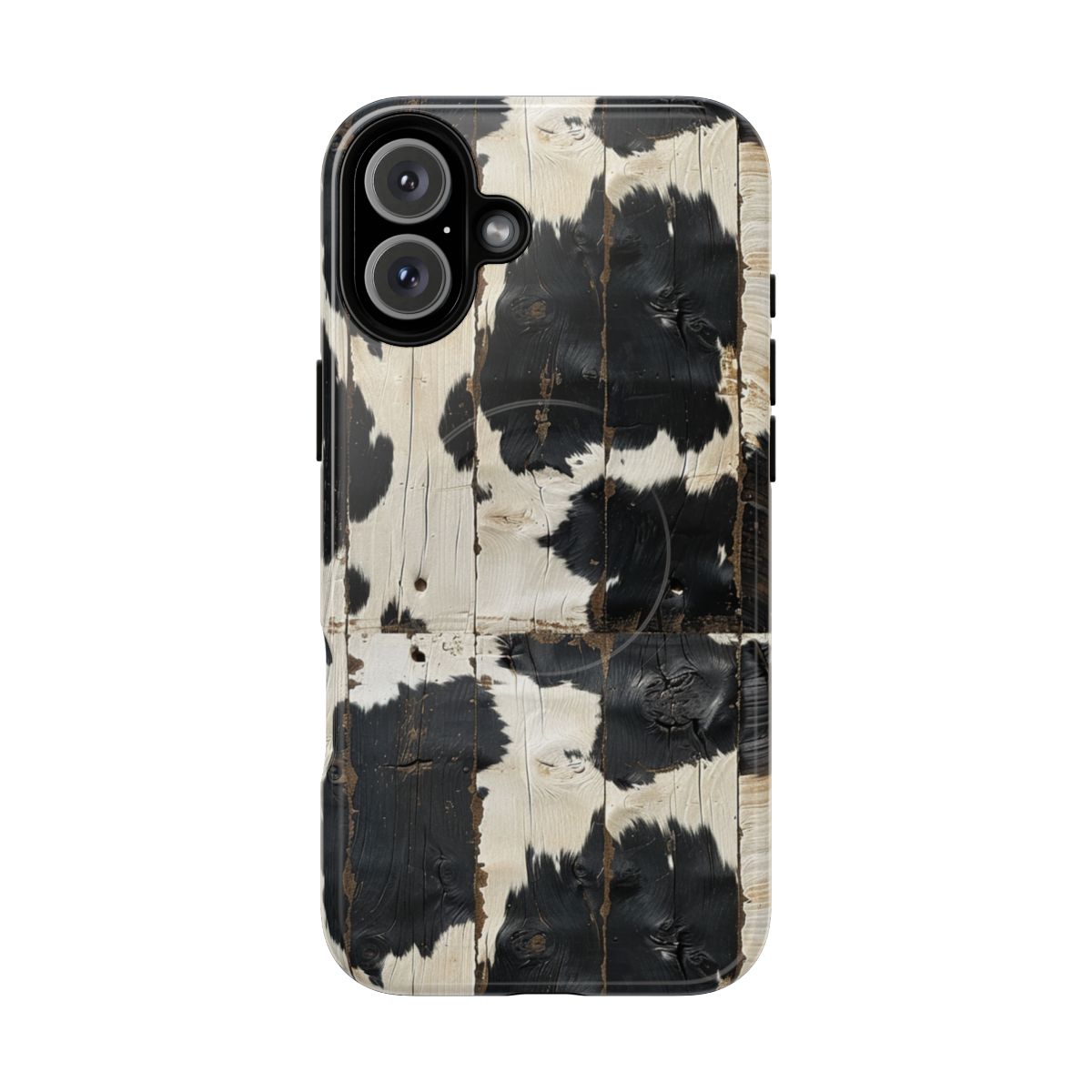 Black Wooden Cowhide Magnetic Case