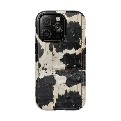 Black Wooden Cowhide Magnetic Case