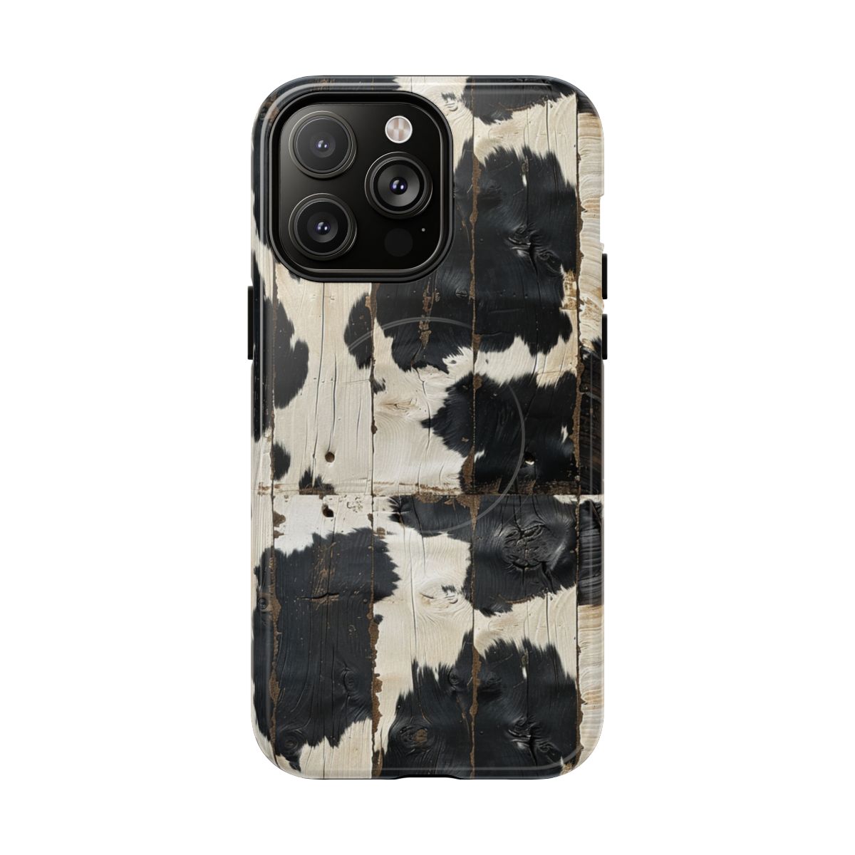 Black Wooden Cowhide Magnetic Case