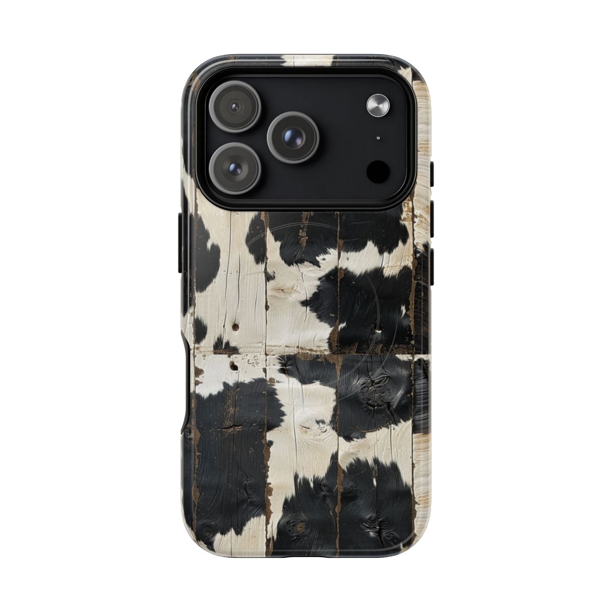 Black Wooden Cowhide Magnetic Case
