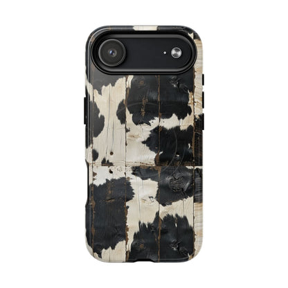Black Wooden Cowhide Magnetic Case