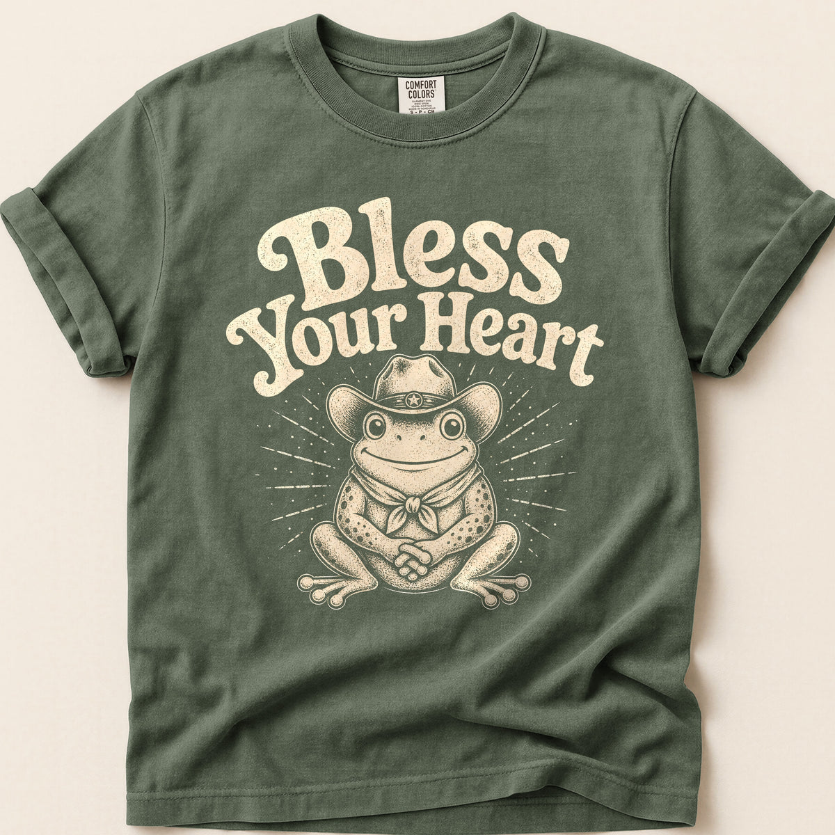 Bless Your Heart T-shirt on Moss