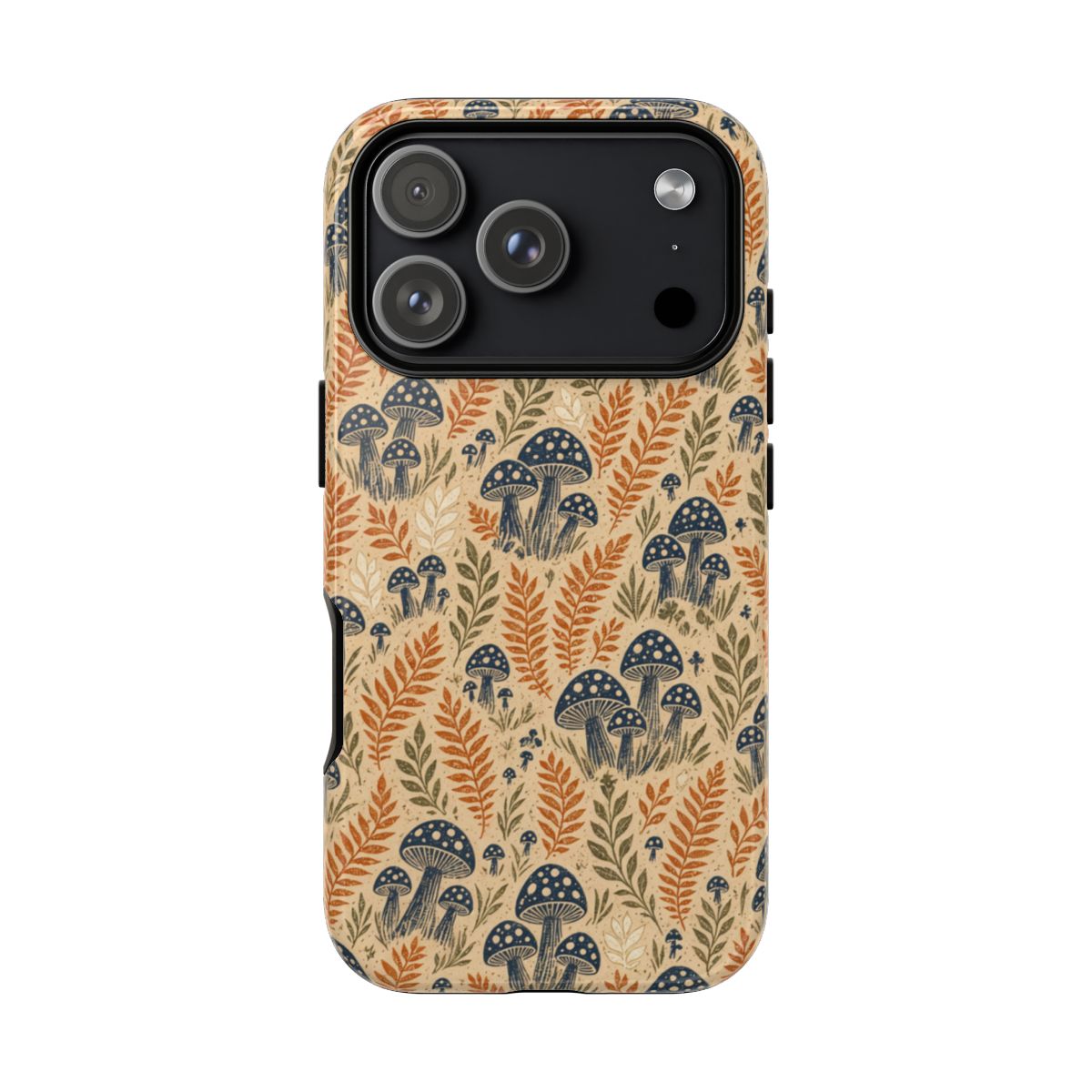 Block Print Mushrooms Tough Case - iPhone 18 Pro