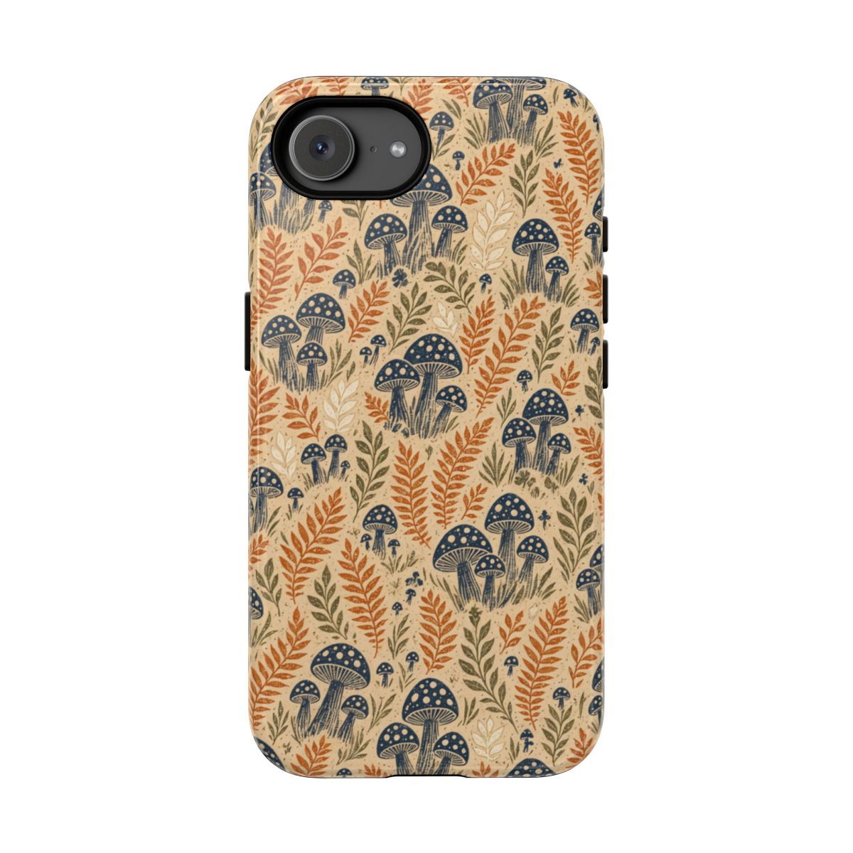 Block Print Mushrooms Tough Case - iPhone 16e