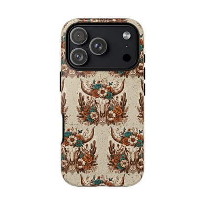 Boho Bull Skull Tough Case - iPhone 18 Pro