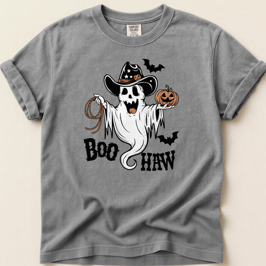 Boo Haw Halloween T-shirt on Grey
