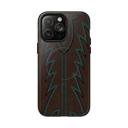 Boot Closeup Brown Turquoise Magnetic Case