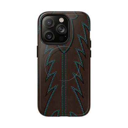 Boot Closeup Brown Turquoise Magnetic Case