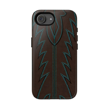 Boot Closeup Brown Turquoise Tough Case - iPhone 17e