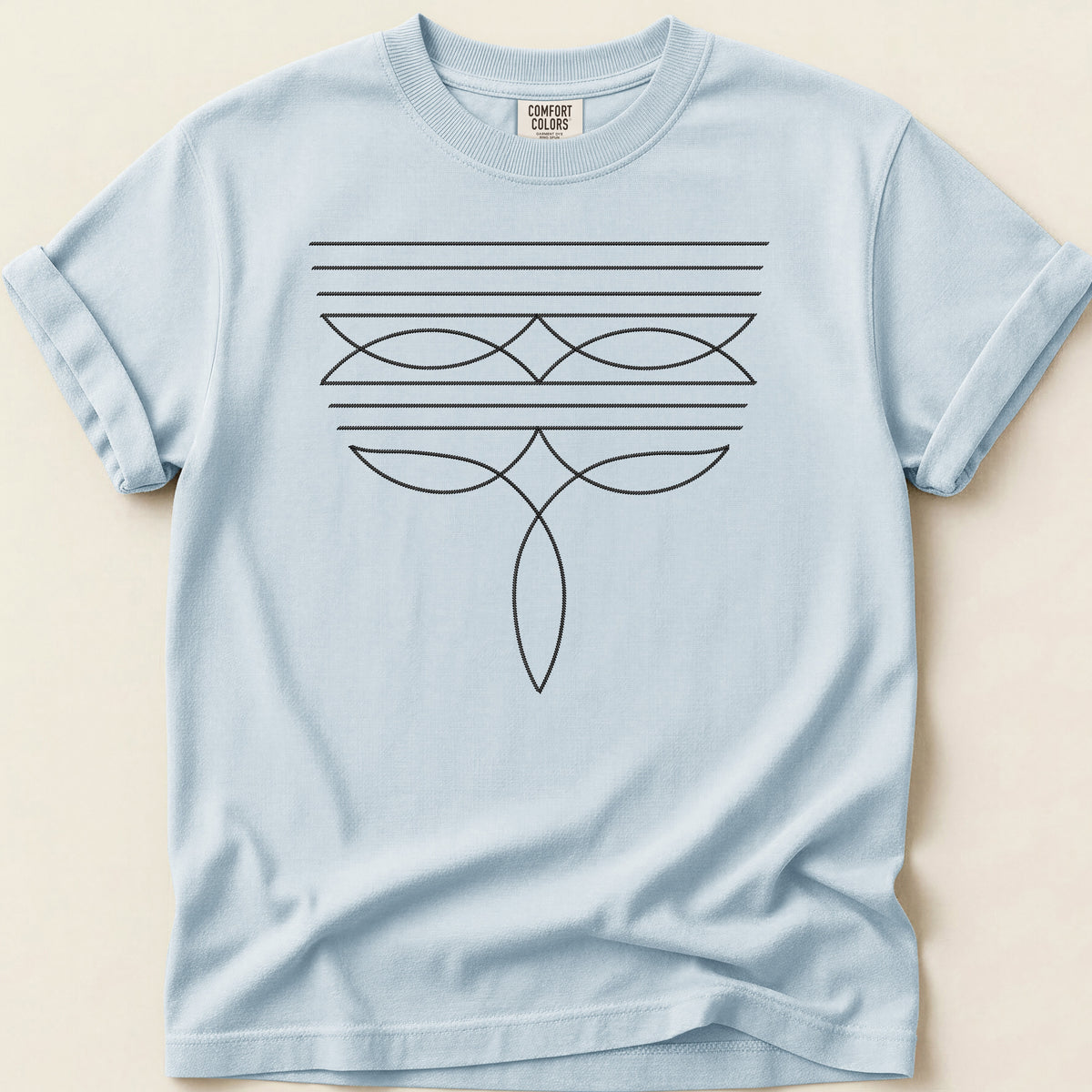 Boot Stitch T-shirt on Chambray