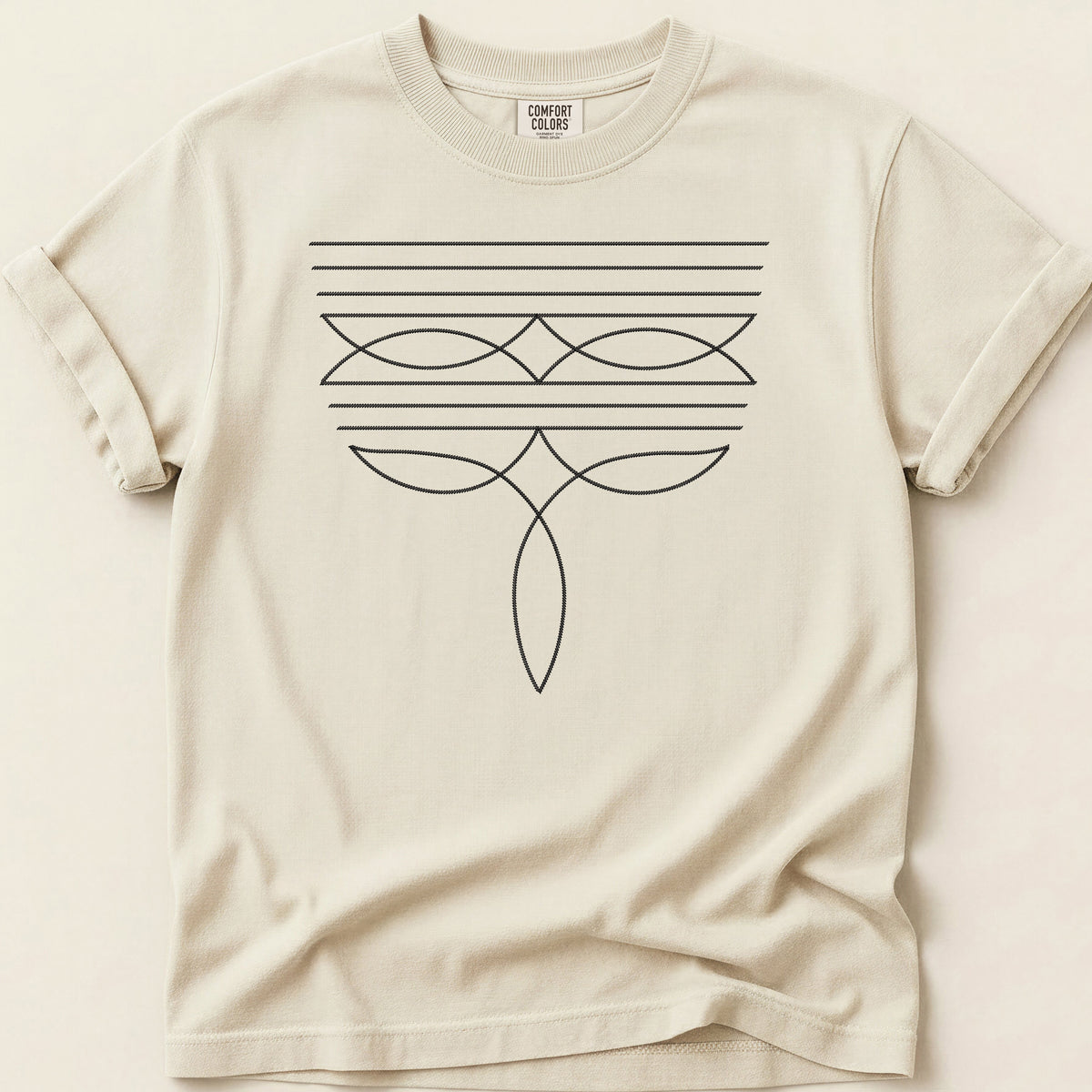 Boot Stitch T-shirt on Ivory