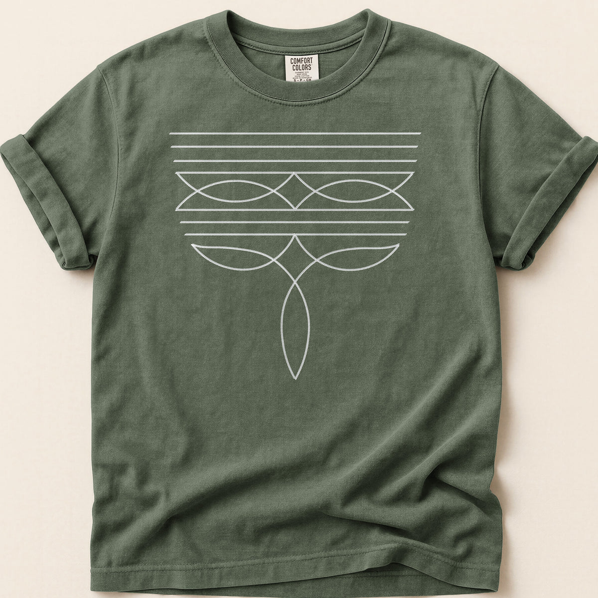 Boot Stitch T-shirt on Moss