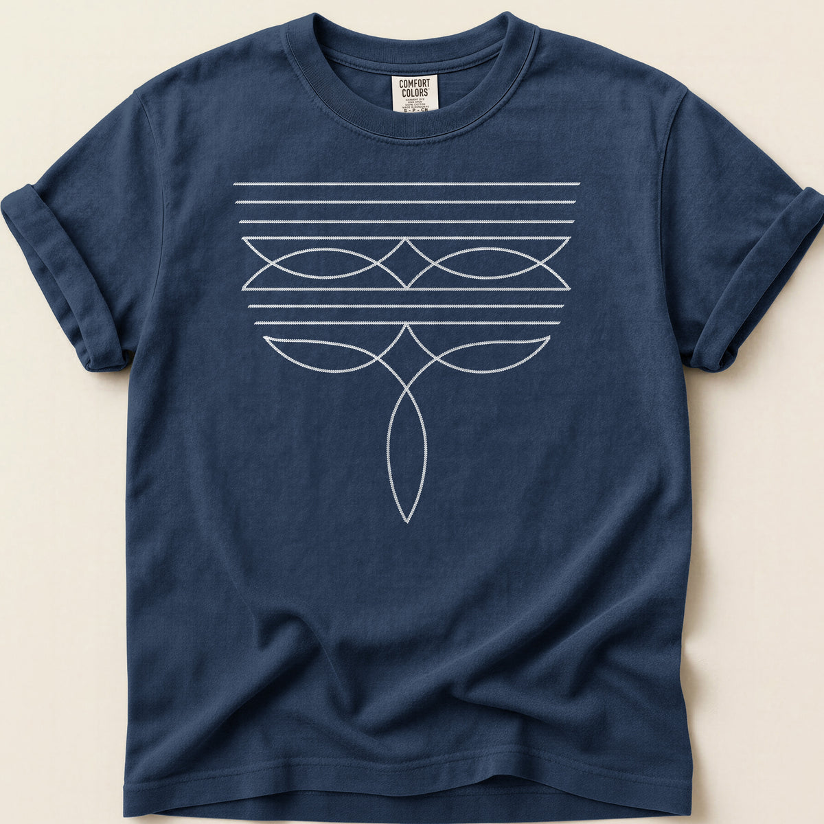 Boot Stitch T-shirt on Navy
