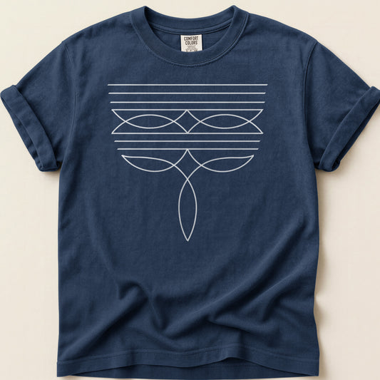 Boot Stitch T-shirt on Navy