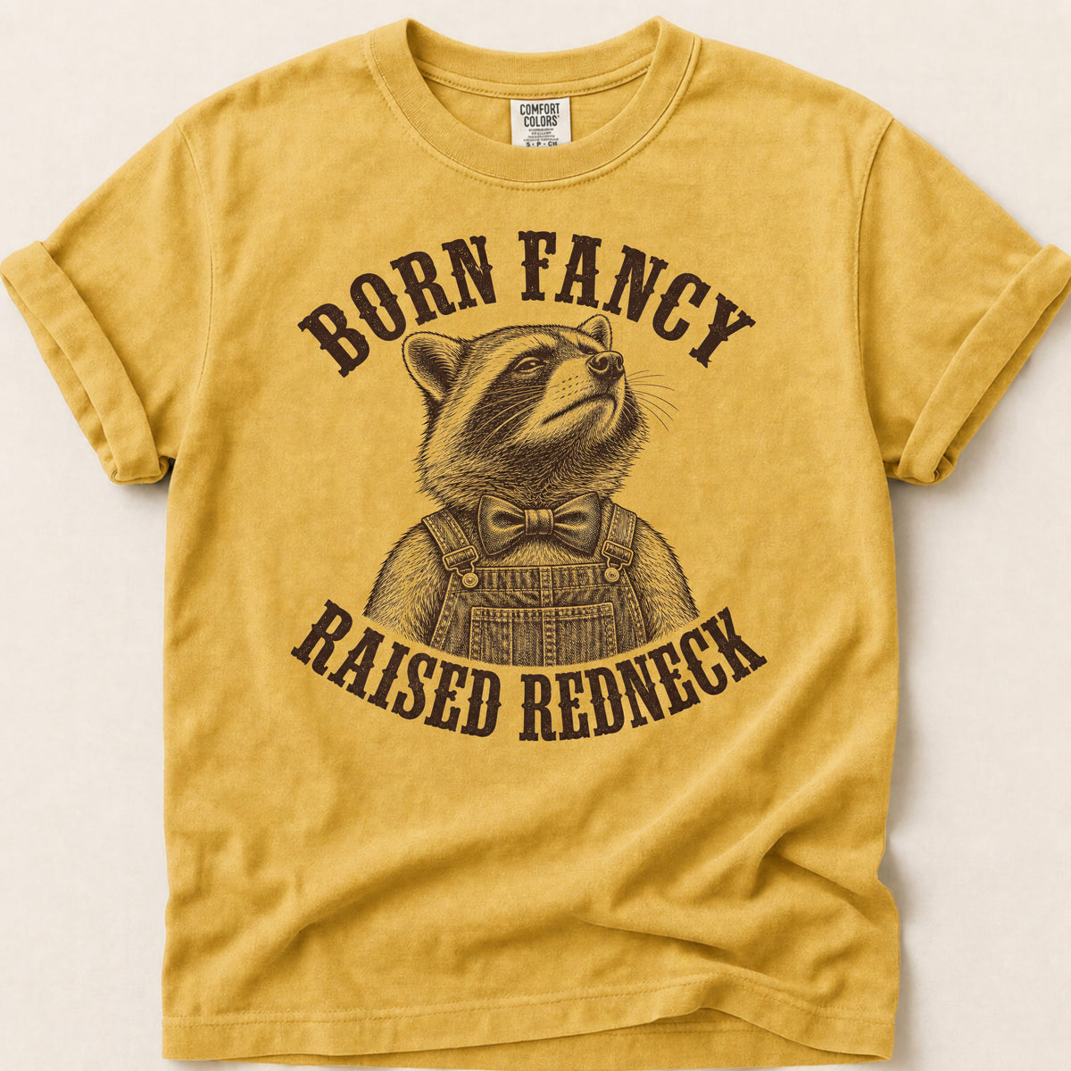 Born Fancy T-shirt on Mustard