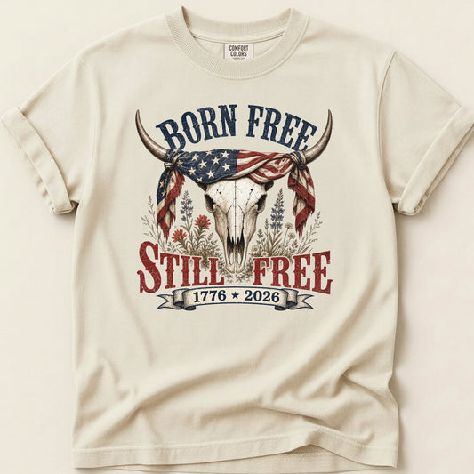 Born Free Still Free T-shirt on Ivory