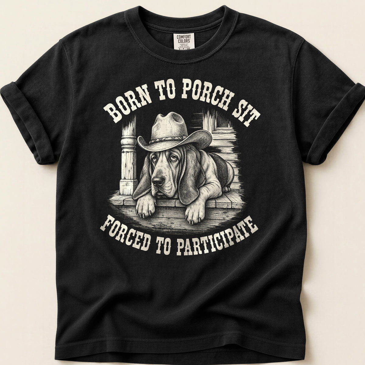 Born To Porch Sit T-shirt on Black