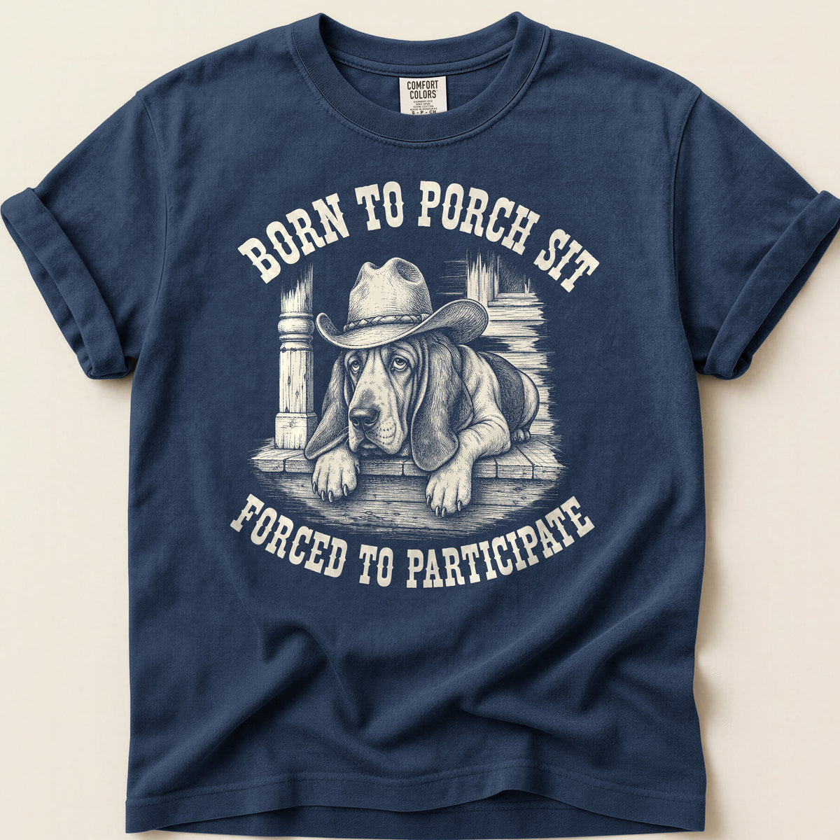 Born To Porch Sit T-shirt on Navy