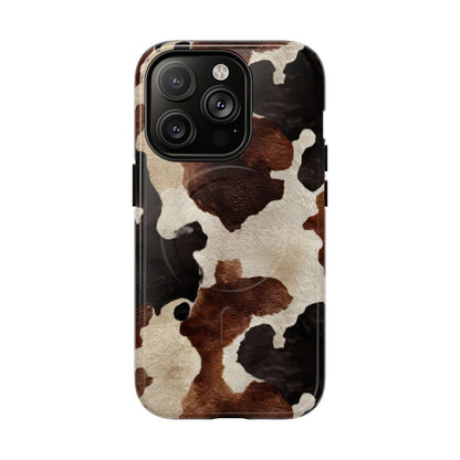 Brown + Black Cowhide Magnetic Case