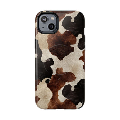 Brown + Black Cowhide Magnetic Case