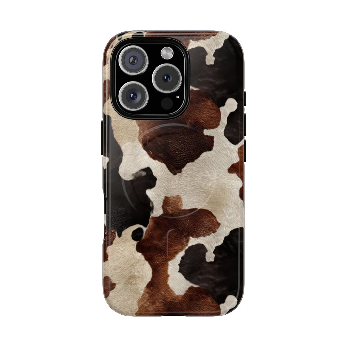 Brown + Black Cowhide Magnetic Case