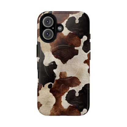 Brown + Black Cowhide Magnetic Case
