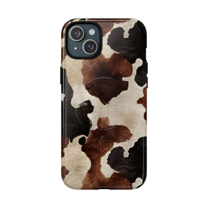 Brown + Black Cowhide Magnetic Case