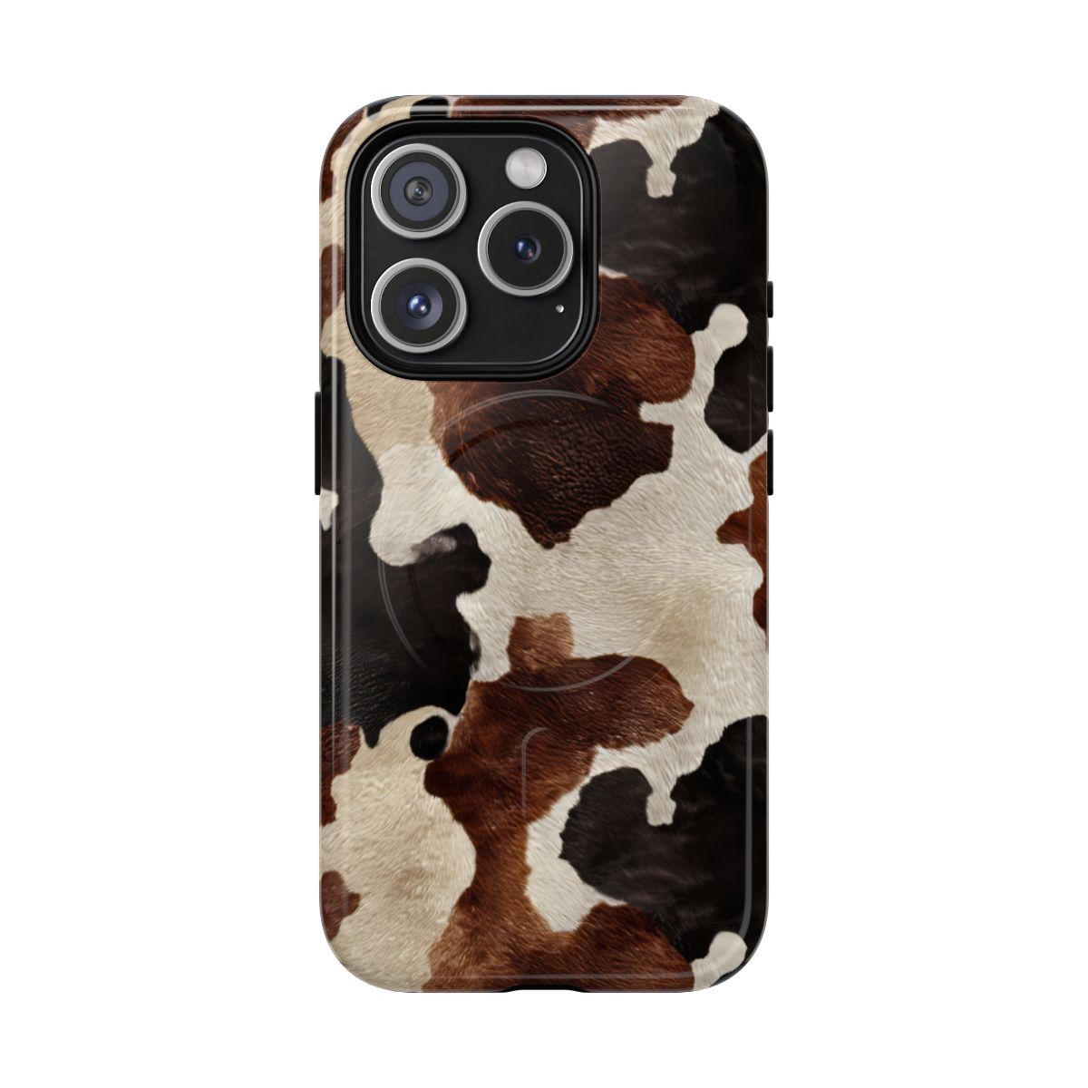 Brown + Black Cowhide Magnetic Case