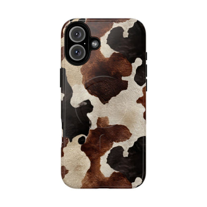 Brown + Black Cowhide Magnetic Case