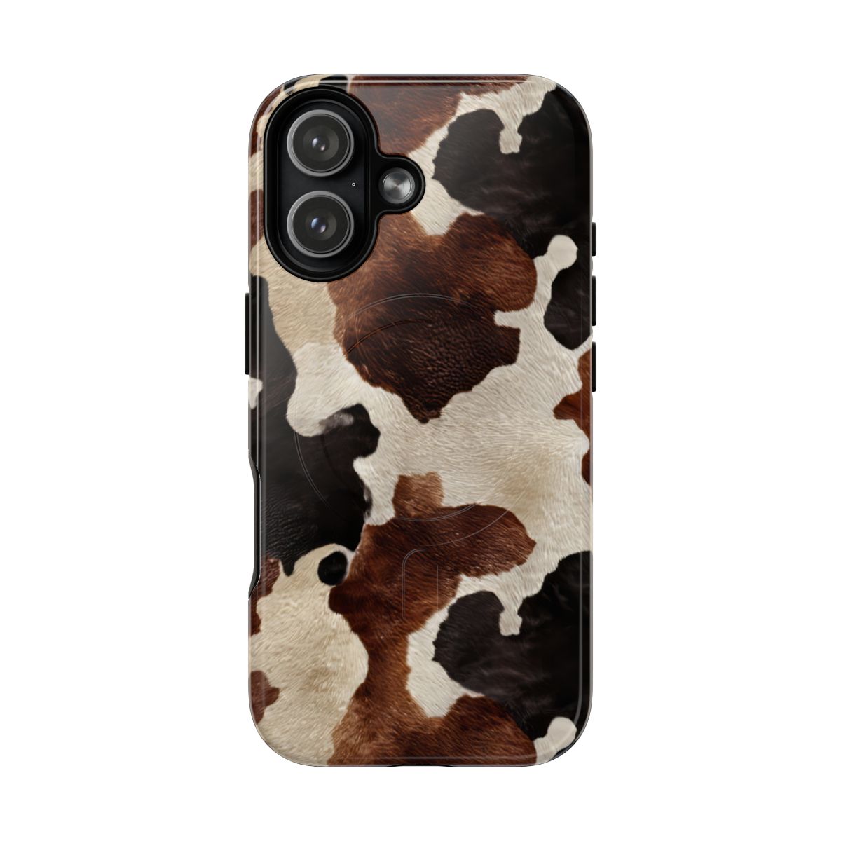 Brown + Black Cowhide Magnetic Case