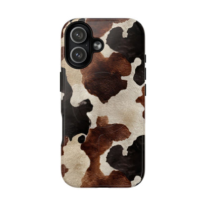 Brown + Black Cowhide Magnetic Case