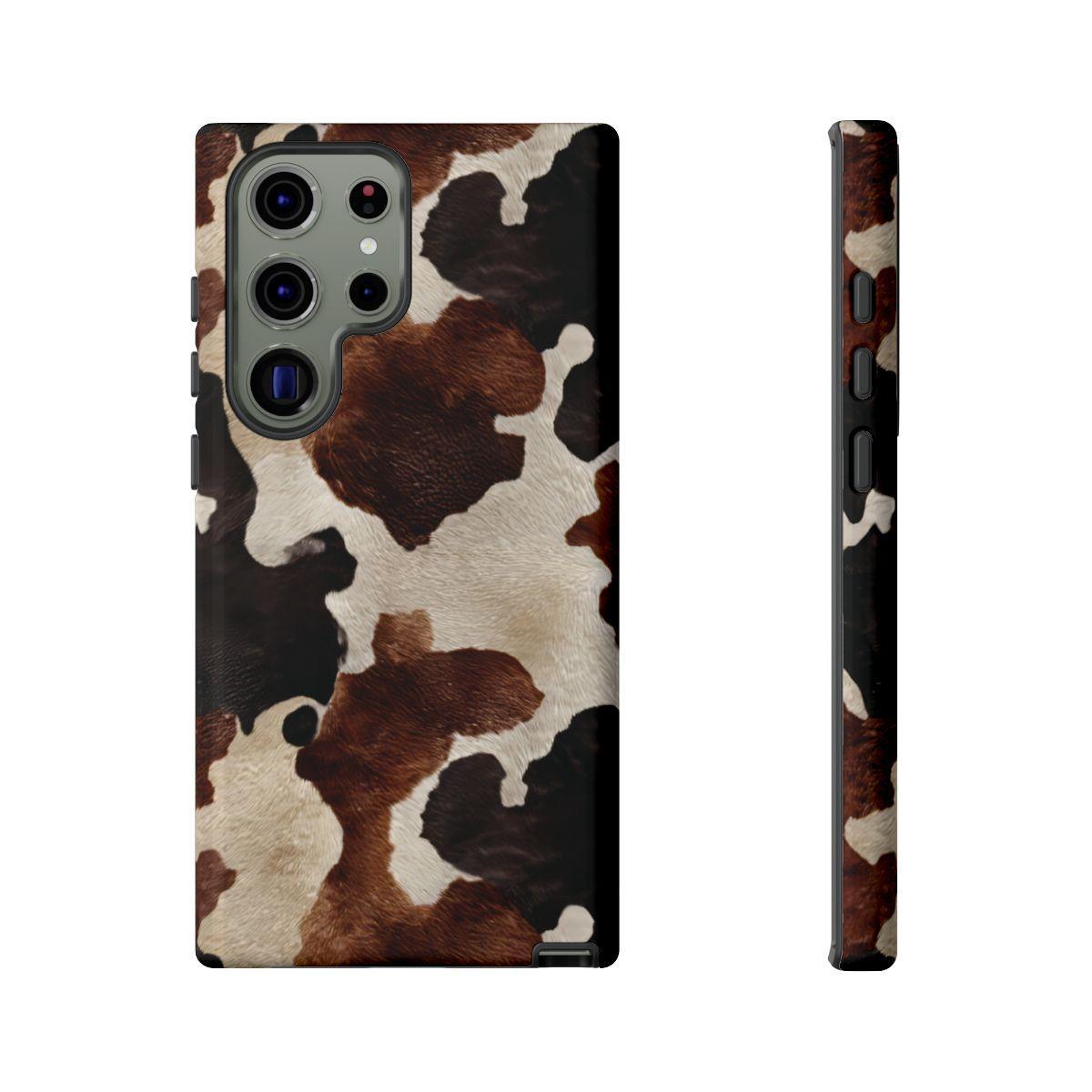 Brown Black Cowhide Tough Case
